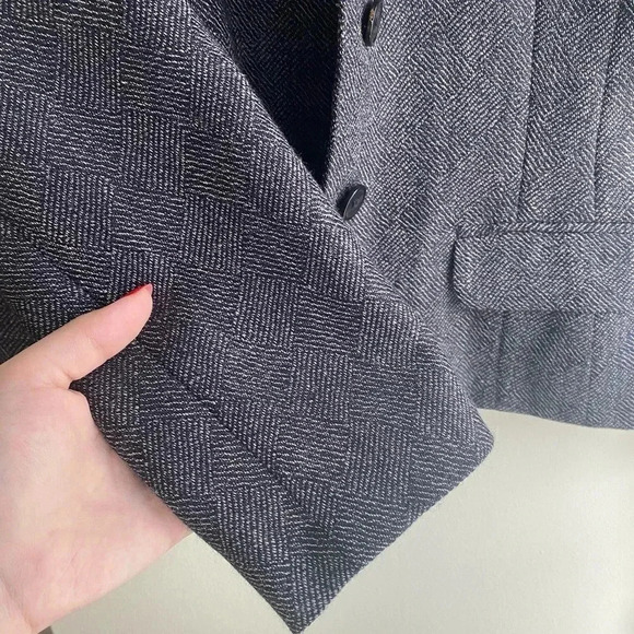 Vintage Harve Benard 100% Wool Suit Jacket Coat Blazer Gray Button Size 8 Womens - Picture 5 of 10